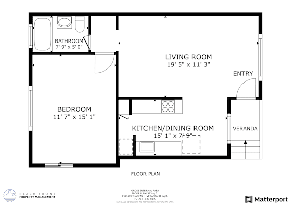 a floor plan of a house with a bedroom and a living room