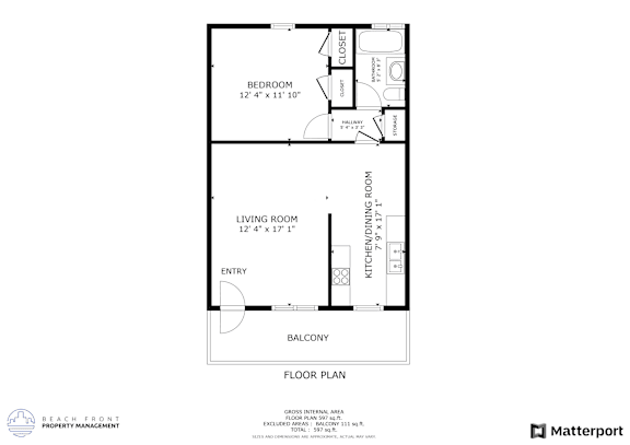 this floor plan is an approximation of our 1 bedroom floor plan