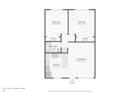 A floor plan for a property located at 12601 N. Apl. Long Beach, CA 90802.