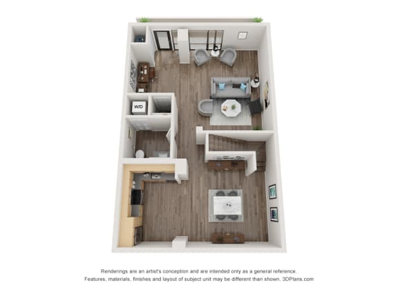 G08 1FL Floor Plan at 1724 Highland, Los Angeles, 90028