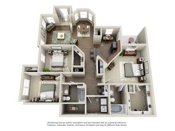 a floor plan is shown in this rendering
