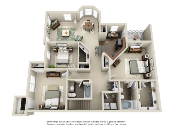 a floor plan is shown in this rendering