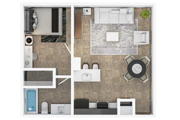 a floor plan of a house with a living room and a dining room