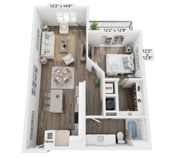 1 bedroom floor plan