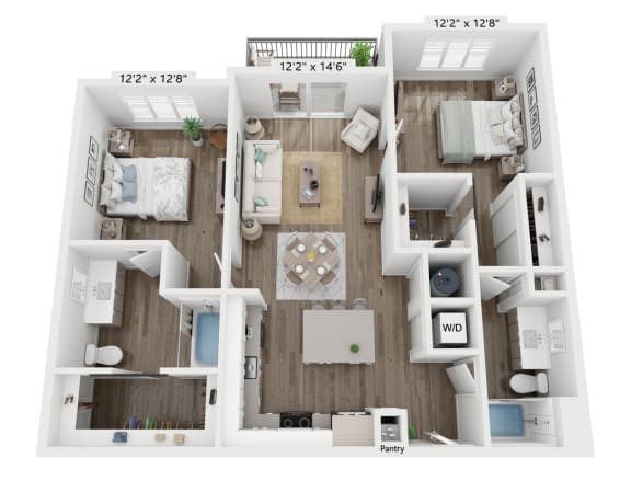 2 bedroom floorplan
