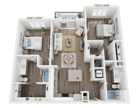 2 bedroom floorplan