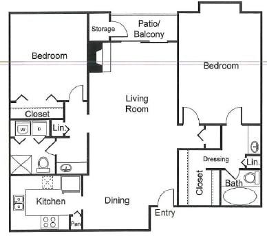 a floor plan of a living room and a dining room