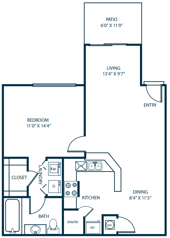 a floor plan of a house with a bedroom and a living room