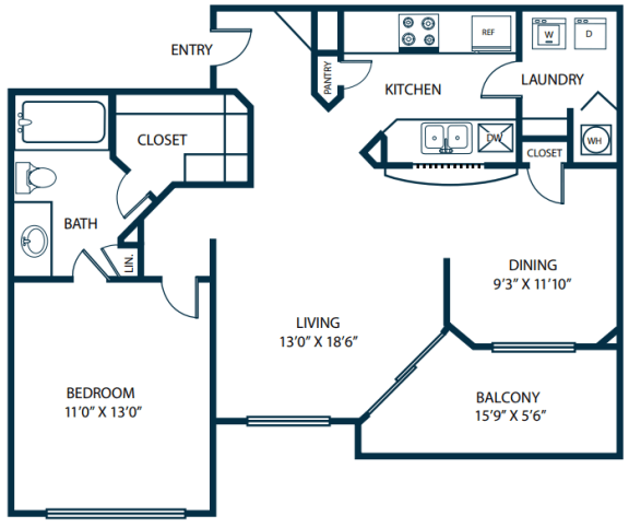 a floor plan of a house with a bedroom and a living room