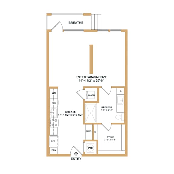 A floor plan of a bathroom with a toilet, sink, and shower.