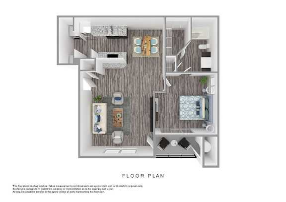 A floor plan of a house with a kitchen, living room, dining room, and bathrooms.