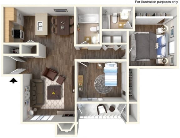The Vue at Rocklin Ridge Apartments 2 Bedroom Floorplan