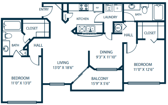 a blueprint of a floor plan of a house with a bedroom and a living room