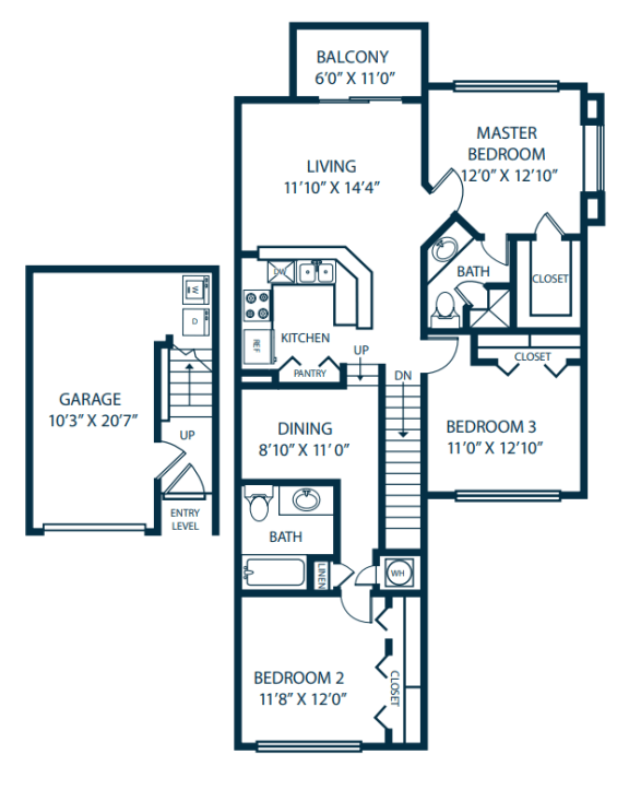 a floor plan of a two story house with an open floor plan with a bedroom