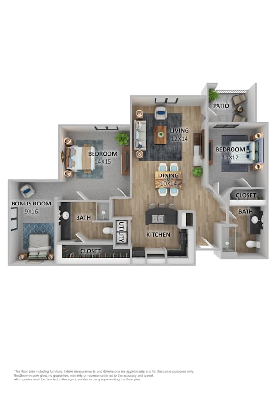 A diagram of a house layout with rooms labeled.