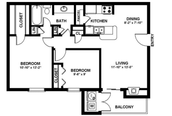 A black and white image of a floor plan for a house.