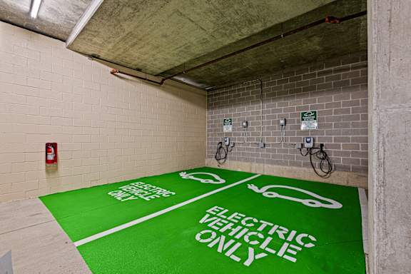 A parking area for electric vehicles only.