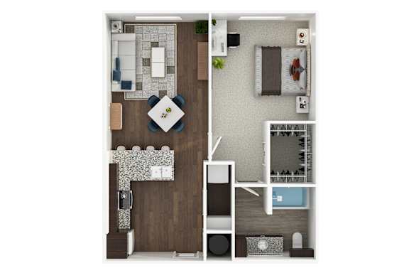 A floor plan of a house with labeled rooms such as RELAX, DREAM, and COOK.