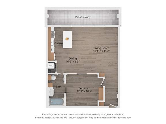 A floor plan of a house with a living room, dining room, kitchen, and bedrooms.