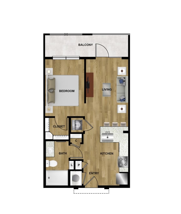 A1a Floor Plan at Brixton South Shore, Austin, 78741