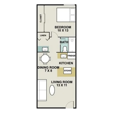 A black and white floor plan of a house with labeled rooms.