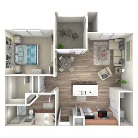 A dollhouse living room with a couch, chair, and television.