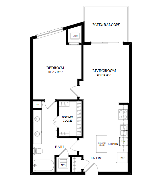 A black and white image of a floor plan for a home.