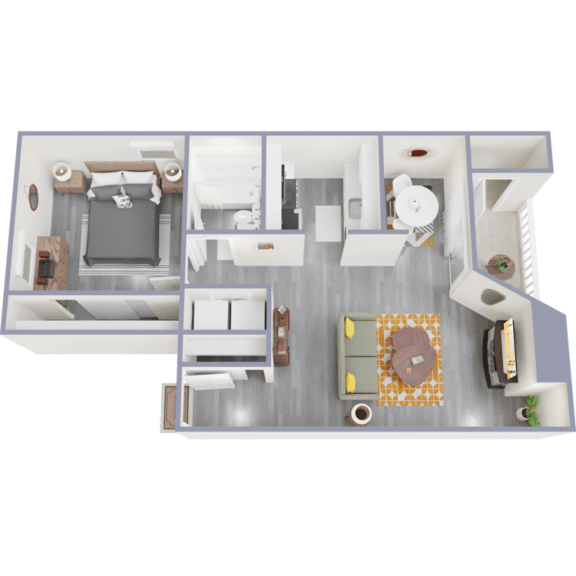 a floor plan of a 1 bedroom apartment