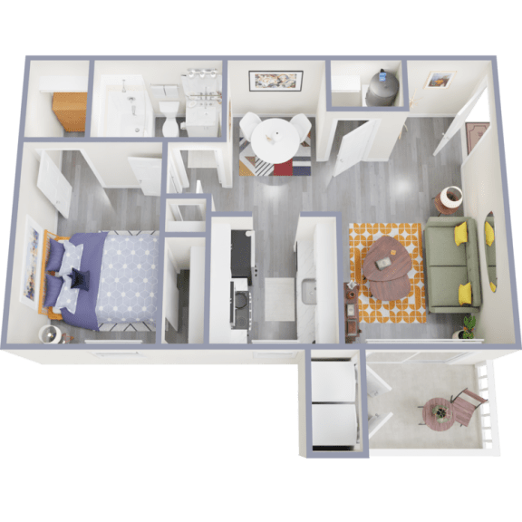 a floor plan of a 1 bedroom apartment