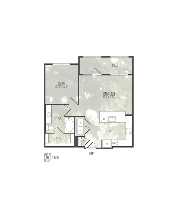 A floor plan of a house with a bedroom, bathroom, and living room.