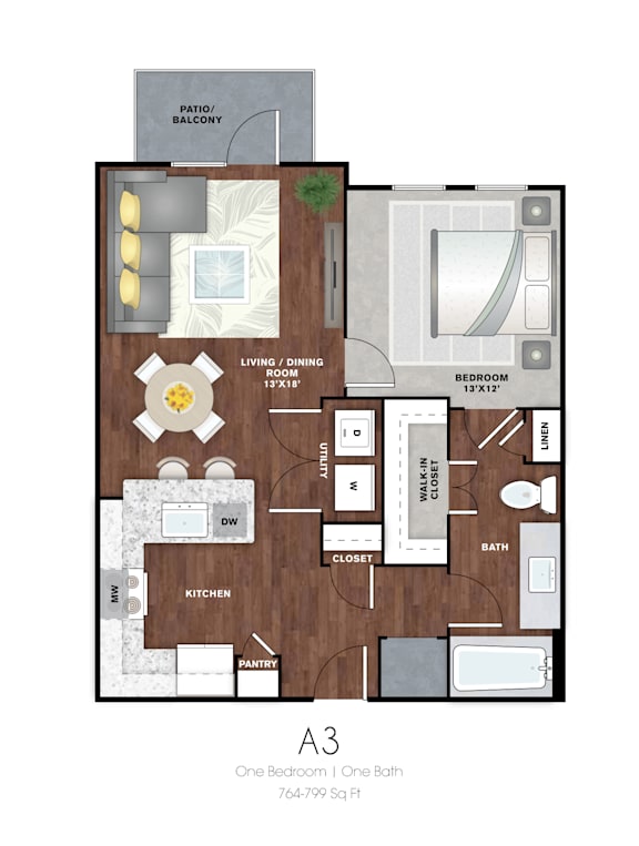 A 3 bedroom apartment is for sale.