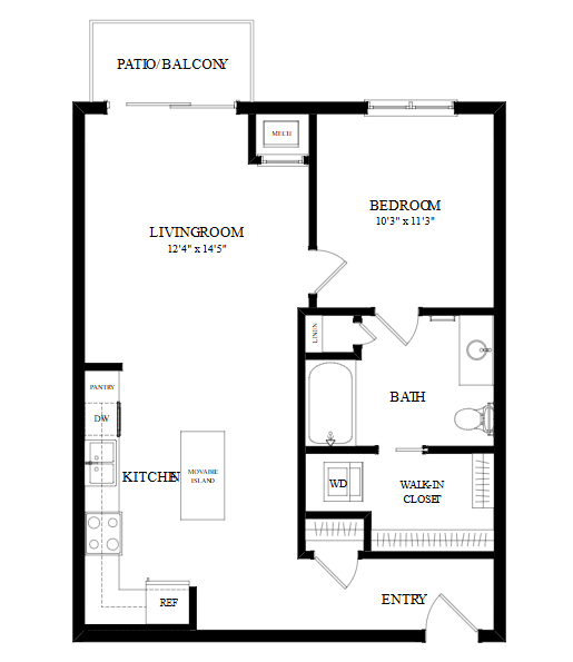 A black and white image of a floor plan for a home.