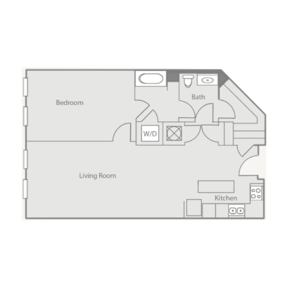 a floor plan of a 1 bedroom floor plan