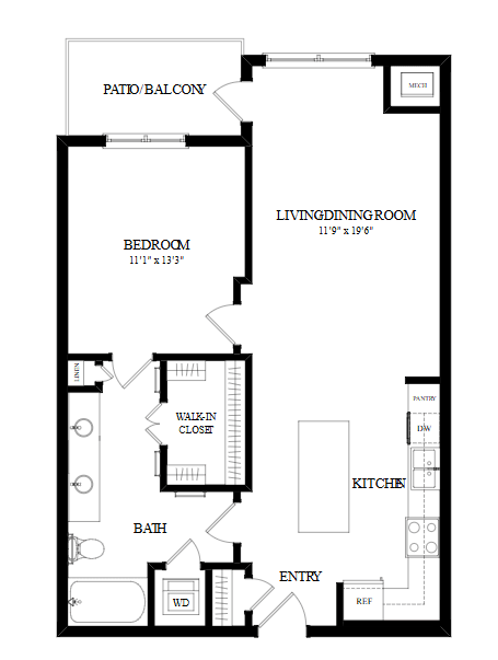 A black and white image of a floor plan for a home.