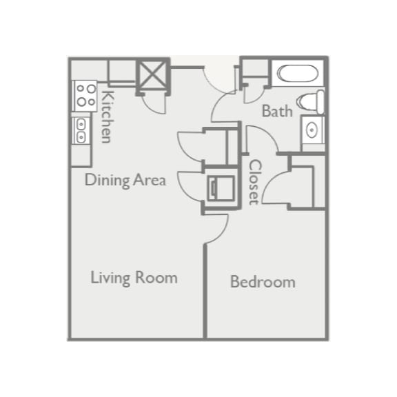 a floor plan of a house with a bedroom and a living room