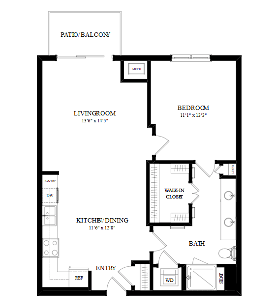 A black and white image of a house floor plan.