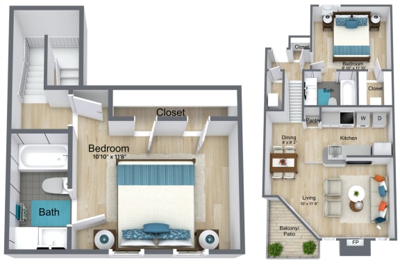 a floor plan of a room with a bathroom and a bedroom
