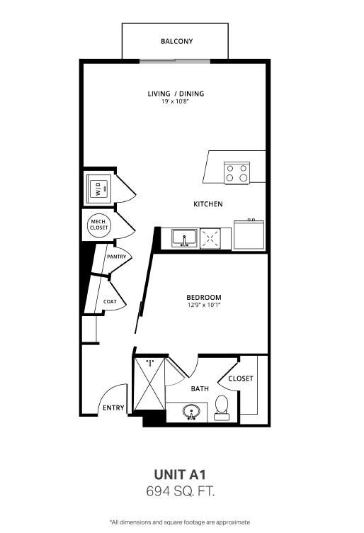 a floor plan of unit a1