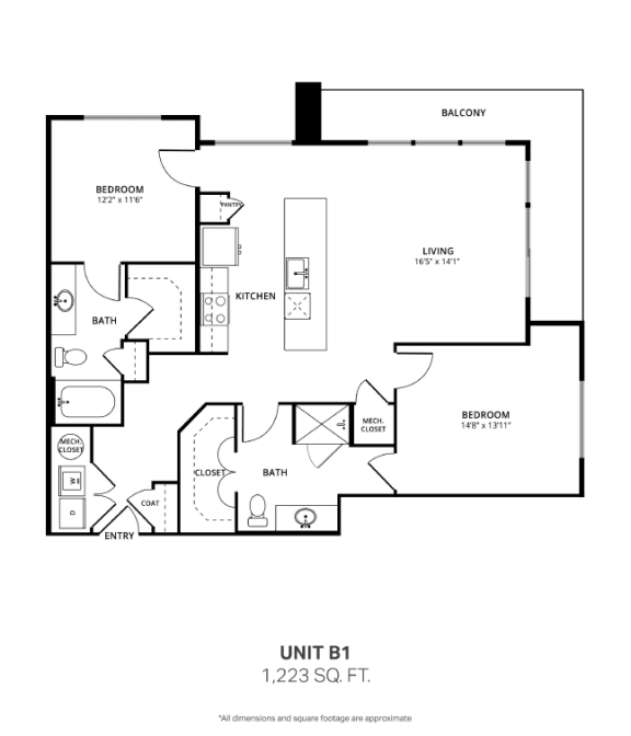 the unit b1 floor plan