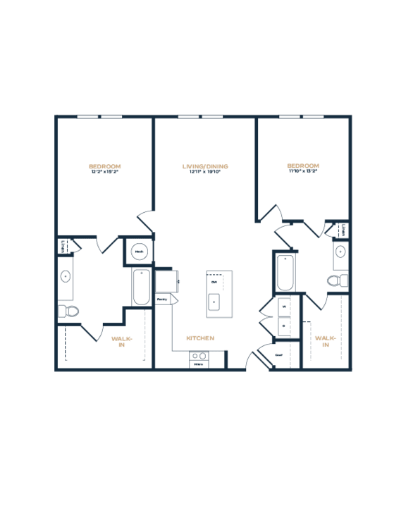 A floor plan of a house with labeled rooms.