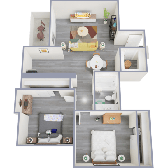 a 3d rendering of the clubhouse floor plan