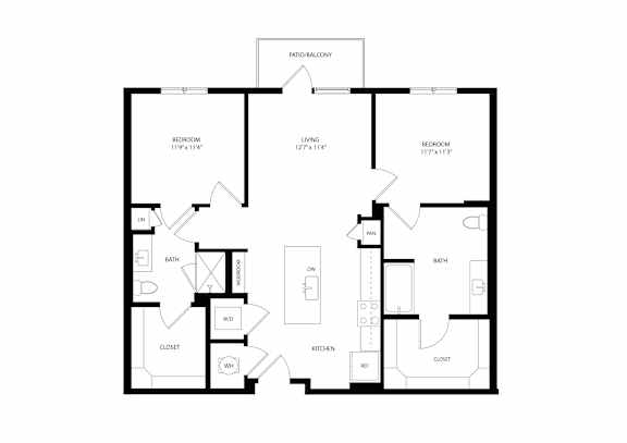 A black and white image of a floor plan for a house.