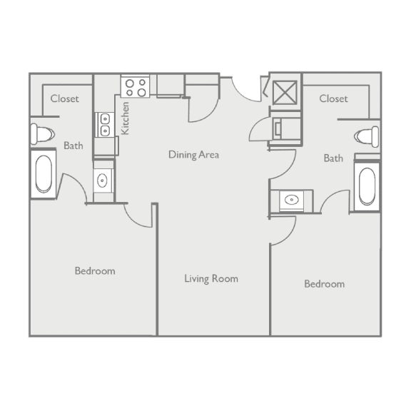 a floor plan of a house with a bedroom and a living room
