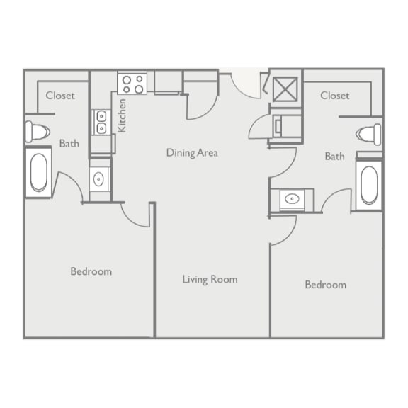 a floor plan of a house with a bedroom and a living room
