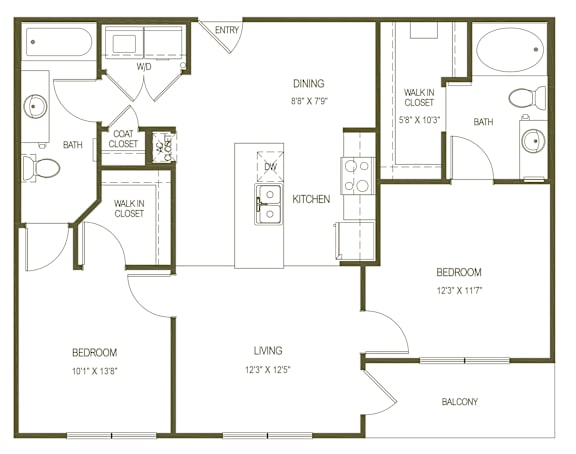 A black and white image of a floor plan for a house.