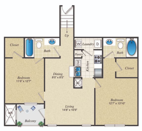 B1U Floor Plan  | Parmer Place in Austin