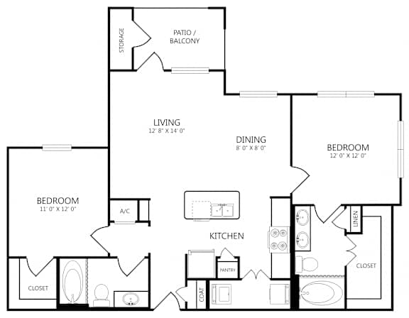 A black and white image of a house floor plan.