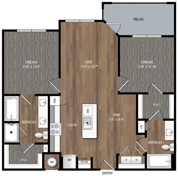 b2 floor plan in midland tx apartments