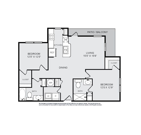 A black and white image of a floor plan for a home.