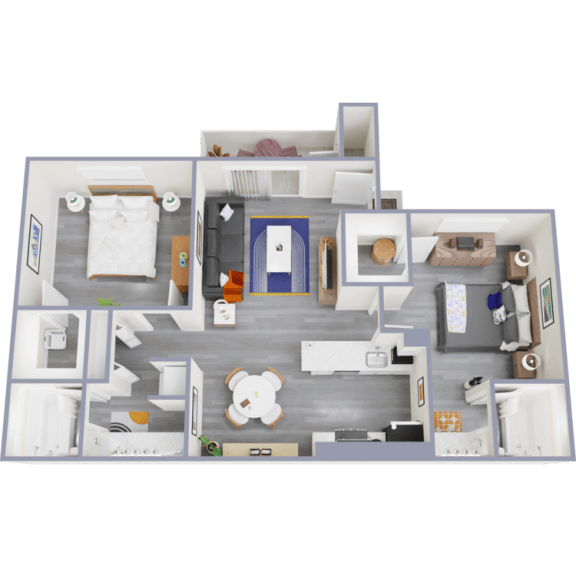 a 1 bedroom apartment with a balcony floor plan